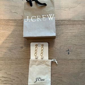 Jcrew freshwater pearl and crystal drop earrings